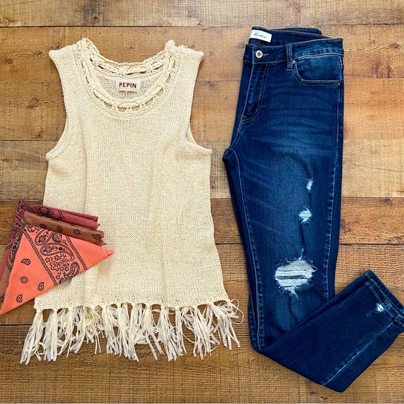 KANCAN Distressed Estilo Skinny Jeans Great Stretch - Picture 3 of 12